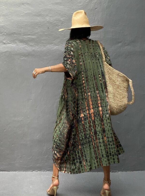 Green Beach Tunic Cover-up - Kimono Beachwear - Image 3