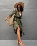 Green Beach Tunic Cover-up - Kimono Beachwear
