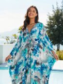 Blue Boho Kaftan Dress – Beach Cover Up for Women